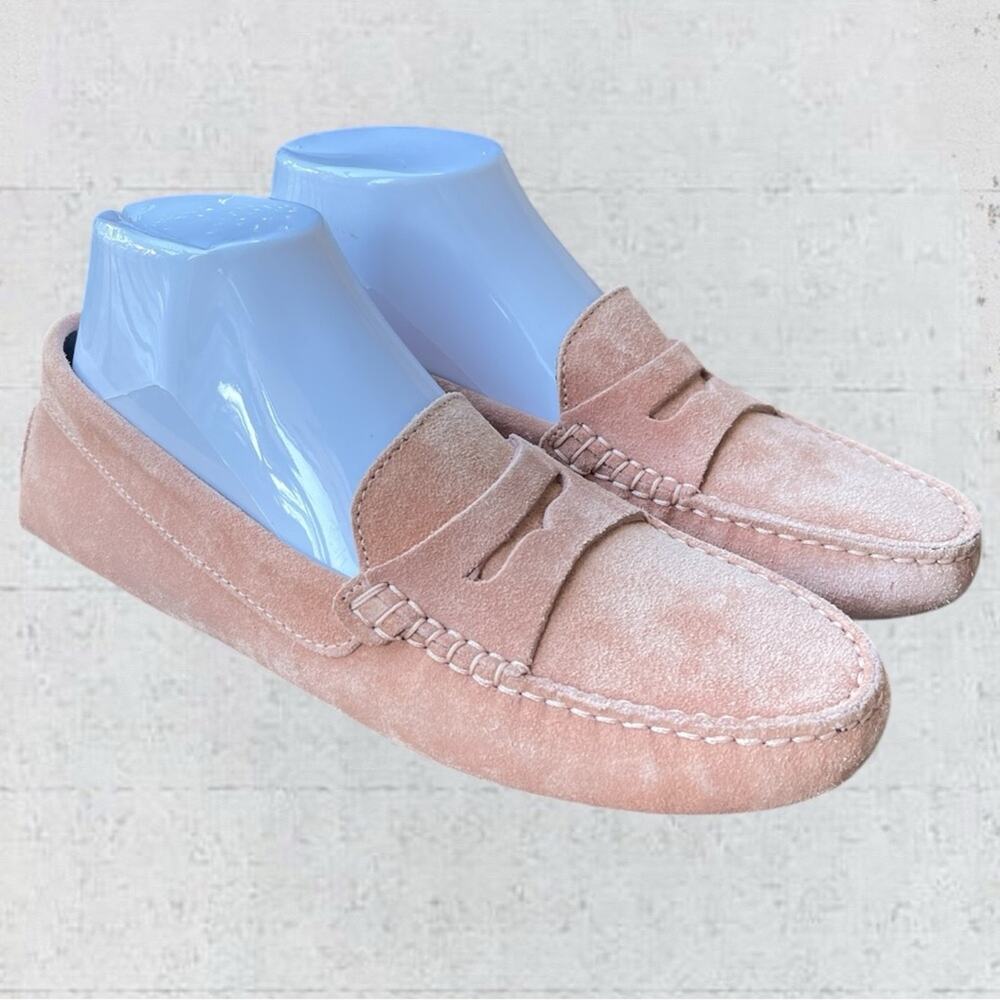 Aurelian Woman’s Suede Penny Loafer Driving Shoes Made In Italy Size 39/8.5 N - Picture 2 of 15